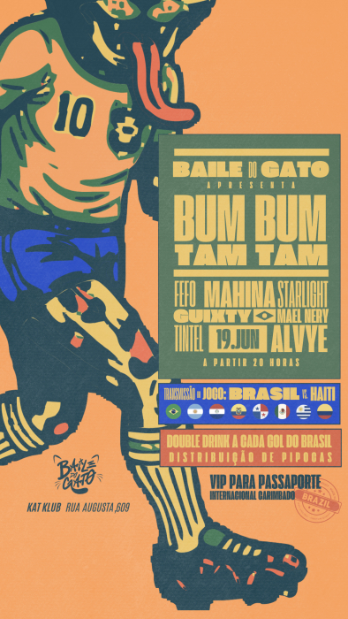 Evento: BAILE DO GATO apresenta BUM BUM TAM TAM: COPA DO MUNDO NA KTKB -  Transmissão + Festa